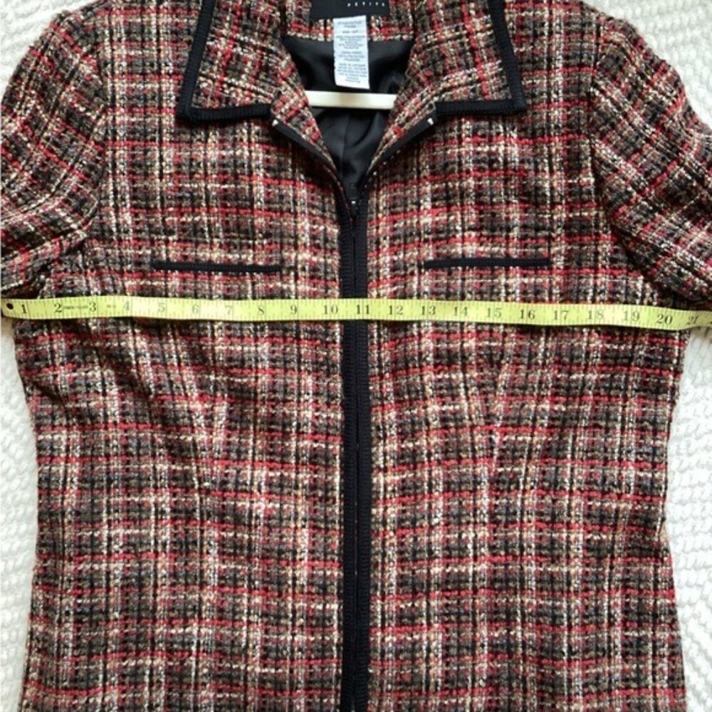 Vintage Sag Harbor Red/Black Plaid Zip-Up Jacket Size 12 Petite - Picture 6 of 8